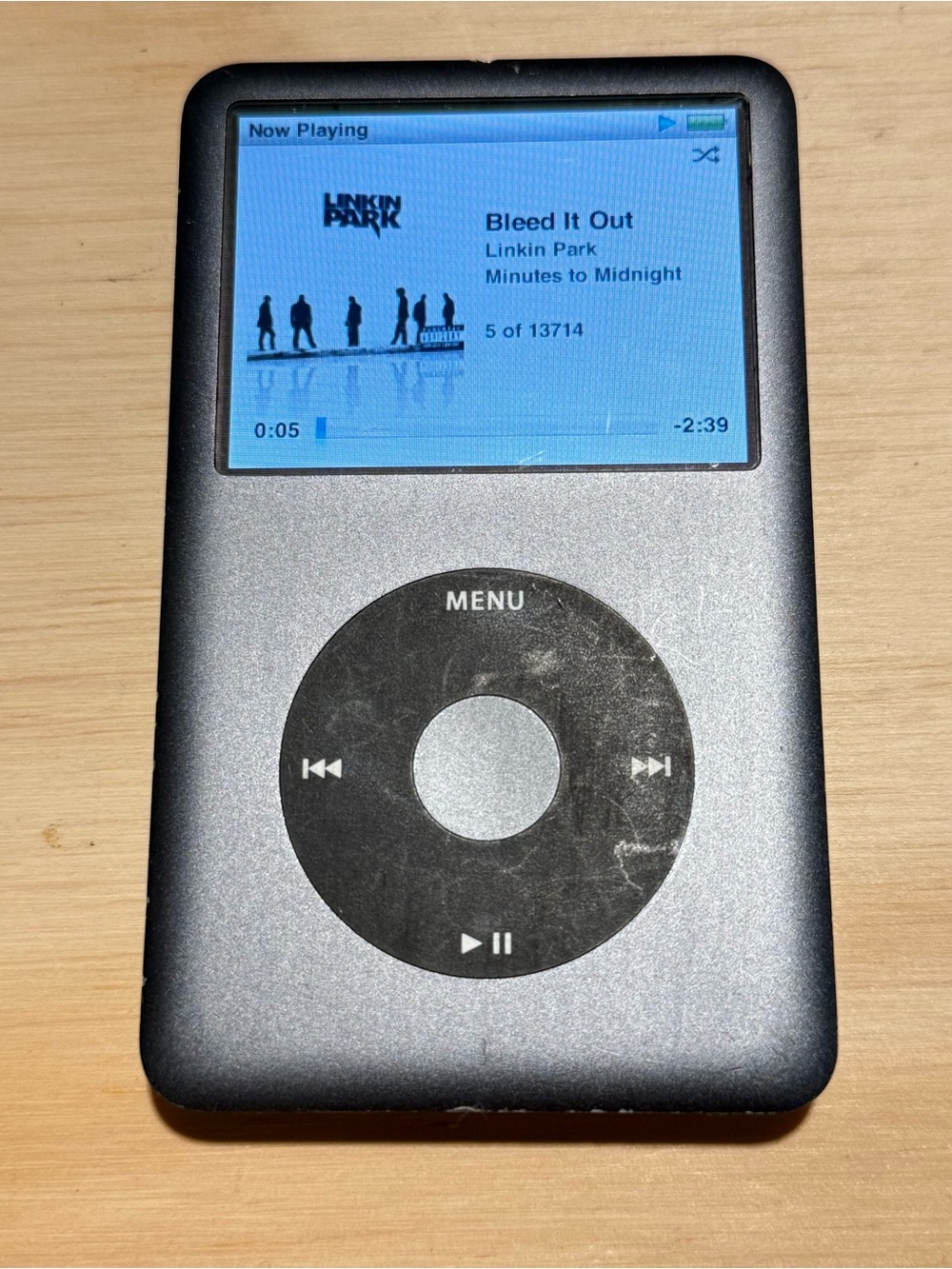 iPod Model:A1238 7th Gen 120GB Blk Tested Good Battery 12-18hr w/13714Song-Charg